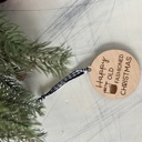  Happy Old Fashioned Christmas - round wood ornament