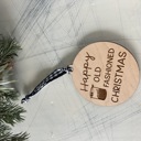  Happy Old Fashioned Christmas - round wood ornament