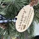  Happy Old Fashioned Christmas - round wood ornament