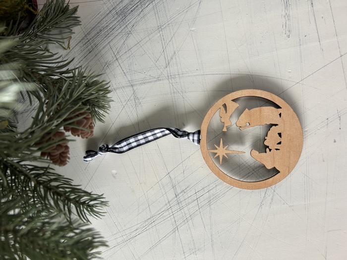 Minimalist Nativity Wood Cutout Ornament