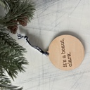  It's a beaut, clark. - Engraved Maple Ornament with Buffalo Plaid Ribbon