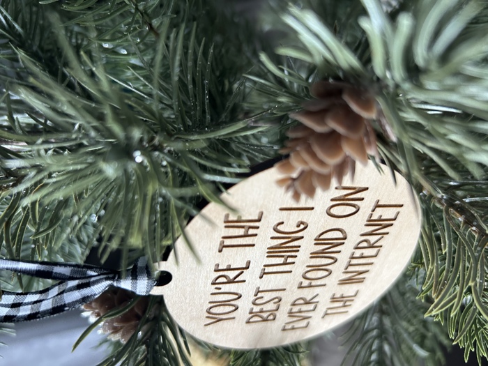 You're the best thing I ever found on the internet - wood ornament