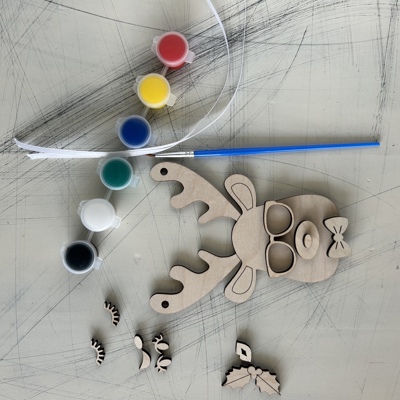 Build Your Own Reindeer Ornament - Craft Paint Kit