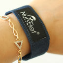 Denim NursElet - Nursing Bracelet, Hands-Free Shirt Holder Becomes Your Breastfeeding Reminder Bracelet - TWO NursElets