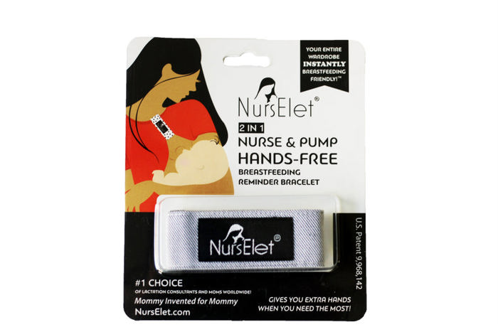 NursElet - Nursing Bracelet, Hands-Free Shirt Holder Becomes Your Breastfeeding Reminder Bracelet - TWO NursElets