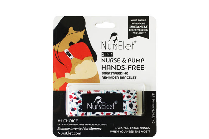 NursElet - Nursing Bracelet, Hands-Free Shirt Holder Becomes Your Breastfeeding Reminder Bracelet - TWO NursElets