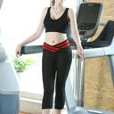 Red L-XL High Waisted Women's Capri Yoga Pants | 6 Colors