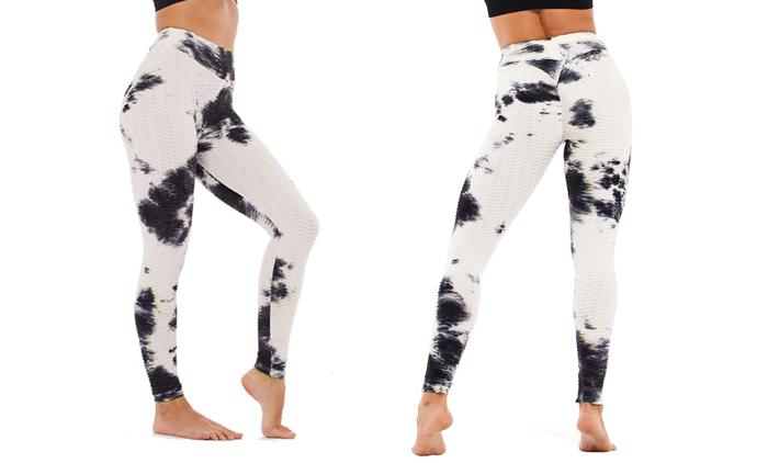 Women's High-Waisted Tie-Dye Leggings with Tummy Control and Butt-Lifting Design for Workouts & Yoga