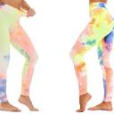 Neon Medium Women's High-Waisted Tie-Dye Leggings with Tummy Control and Butt-Lifting Design for Workouts & Yoga