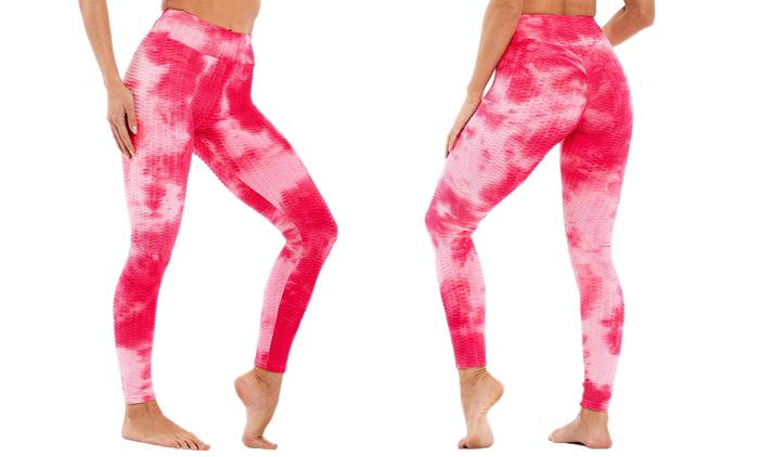 Women's High-Waisted Tie-Dye Leggings with Tummy Control and Butt-Lifting Design for Workouts & Yoga