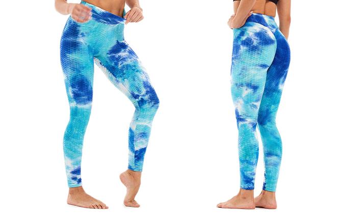 Women's High-Waisted Tie-Dye Leggings with Tummy Control and Butt-Lifting Design for Workouts & Yoga