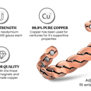 Silver Adjustable Twisted Design Copper Magnetic Therapy Bracelet Bangle for Men and Women