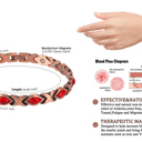 Red Copper Bracelet for Men and Women with Magnetic Energy Therapy for Pain Relief