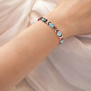 Blue Copper Bracelet for Men and Women with Magnetic Energy Therapy for Pain Relief