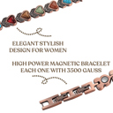 Mix Copper Bracelet for Women with Magnetic Therapy for Pain Relief, Energy Balance, and Better Sleep