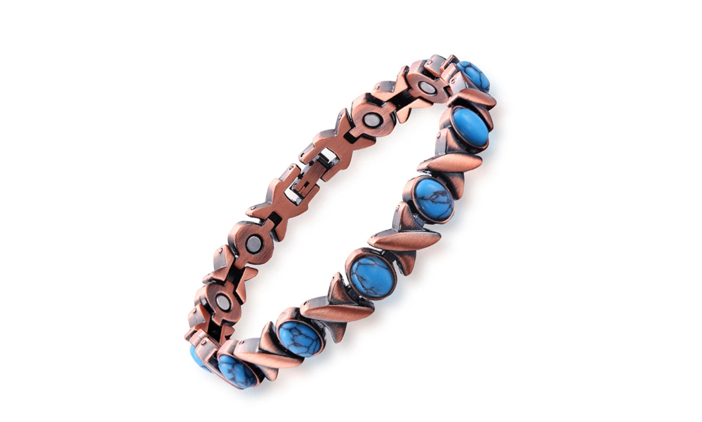 Copper Bracelet for Women with Magnetic Therapy for Pain Relief, Energy Balance, and Better Sleep