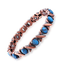 Blue Copper Bracelet for Women with Magnetic Therapy for Pain Relief, Energy Balance, and Better Sleep