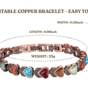 hearts Copper Bracelet for Women with Magnetic Therapy for Pain Relief, Energy Balance, and Better Sleep