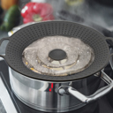 Black Anti-Boil Over Lid for Pots and Pans