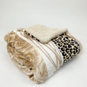 Rose Leopard Cozy and Luxurious Flannel/Sherpa Queen Sized Blanket