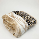 Rose Leopard Cozy and Luxurious Flannel/Sherpa Queen Sized Blanket