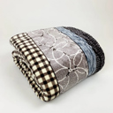 Multi Stripes Cozy and Luxurious Flannel/Sherpa Queen Sized Blanket