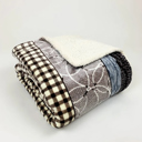 Multi Stripes Cozy and Luxurious Flannel/Sherpa Queen Sized Blanket