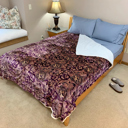 Purple Floral Cozy and Luxurious Flannel/Sherpa Queen Sized Blanket