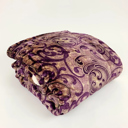 Purple Floral Cozy and Luxurious Flannel/Sherpa Queen Sized Blanket