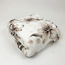 White Floral Cozy and Luxurious Flannel/Sherpa Queen Sized Blanket