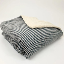 Gray Dotted Swiss Cozy and Luxurious Flannel/Sherpa Queen Sized Blanket