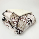 Brown Checkered Cozy and Luxurious Flannel/Sherpa Queen Sized Blanket