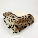 Leo Leopard Cozy and Luxurious Flannel/Sherpa Queen Sized Blanket