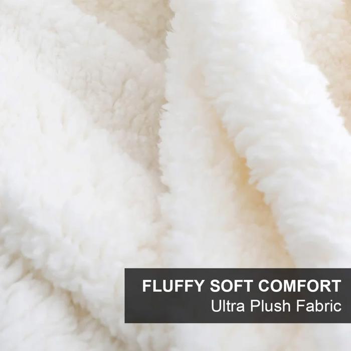 Premium Flannel Fleece Sherpa Throw Blanket for Couch Bed Sofa