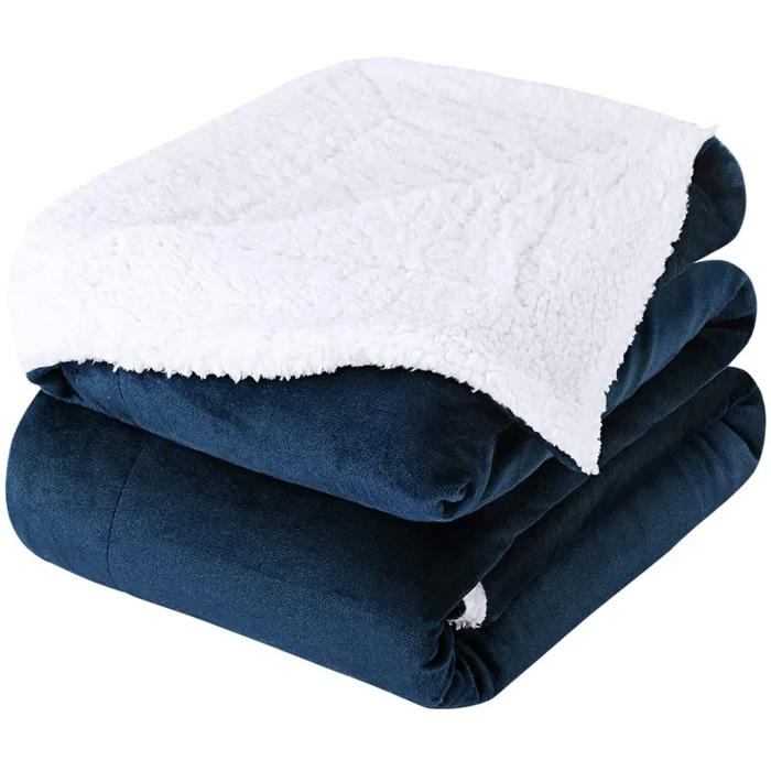 Premium Flannel Fleece Sherpa Throw Blanket for Couch Bed Sofa