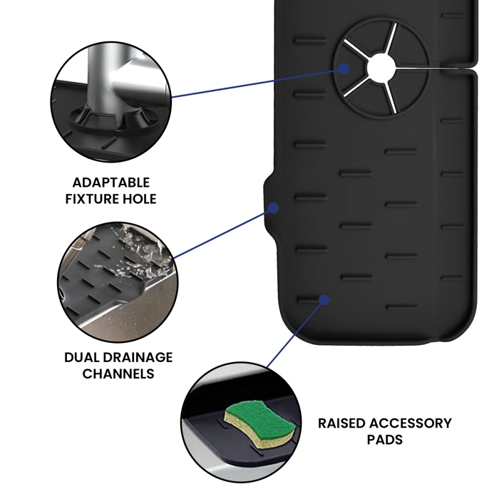 Sink Faucet Splash Guard & Drip Tray