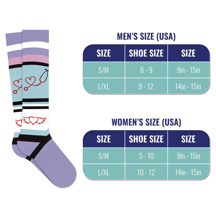 6-Pair :Medical Patterned All-Day Compression Socks