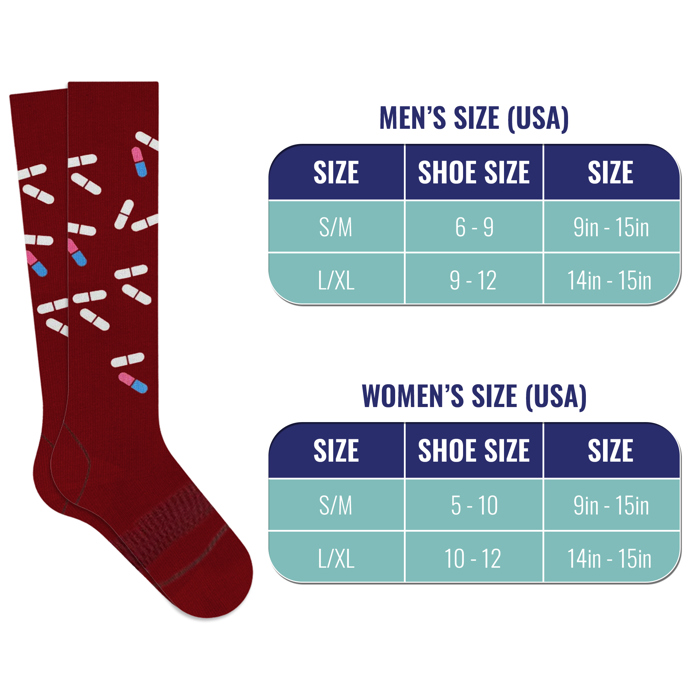 6-Pair :Medical Patterned All-Day Compression Socks