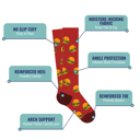 Food Craving Medium 6-Pair: Vibrant Novelty Knee-High Socks