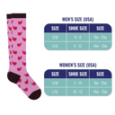 Hearts and Neon Love Large 6-Pairs: Valentine's Day Love Prints Knee-High Compression Socks