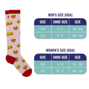 Emoji and Lovebirds Medium 6-Pairs: Valentine's Day Love Prints Knee-High Compression Socks