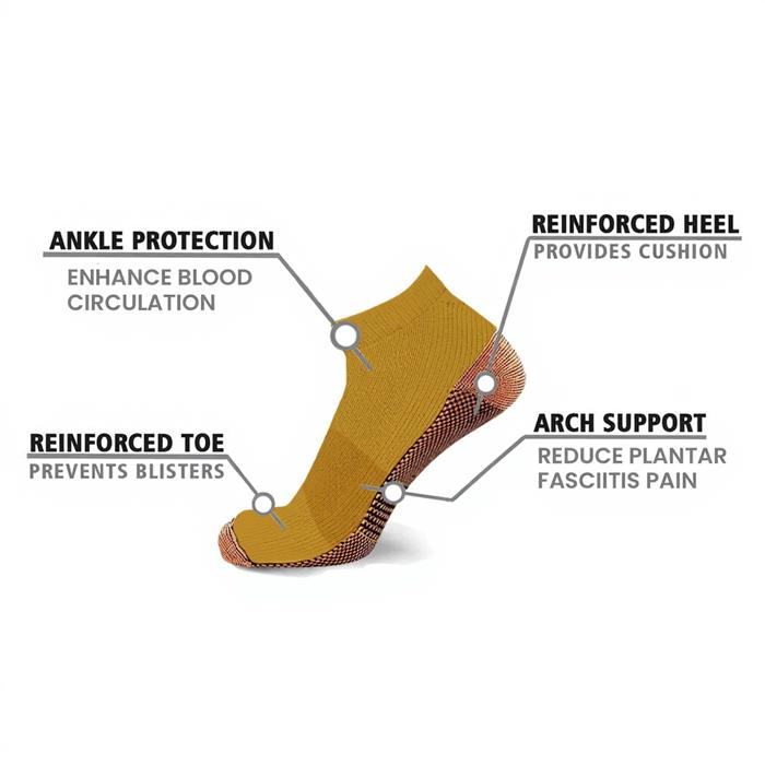 3-Pair Copper Compression Ankle Socks for Men & Women