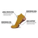 Sunset Glow L-XL 3-Pair Copper Compression Ankle Socks for Men & Women