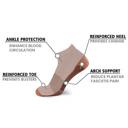 Mocha Dreams S-M 3-Pair Copper Compression Ankle Socks for Men & Women