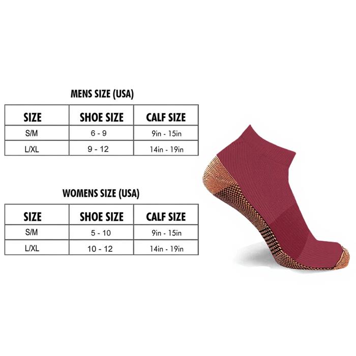 3-Pair Copper Compression Ankle Socks for Men & Women