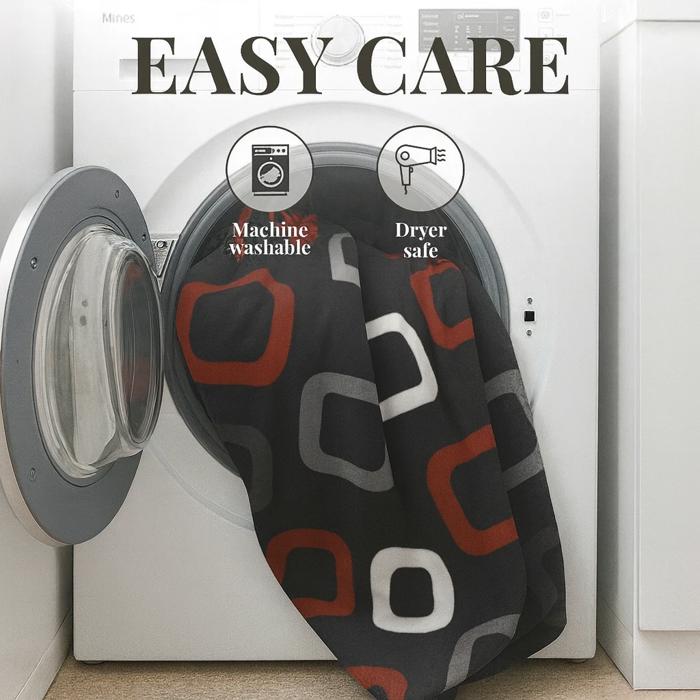 Black & Red Plush Queen Size Blanket – Ultra Soft & Warm, Cool Boys Design