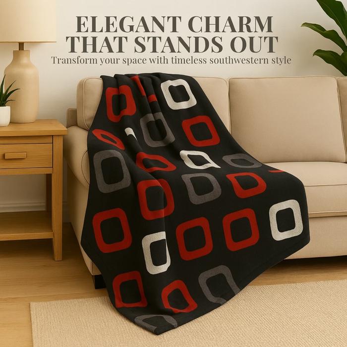 Black & Red Plush Queen Size Blanket – Ultra Soft & Warm, Cool Boys Design