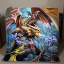 Queen Fantasy Dragon Clan Blanket - Soft Warm Gothic Bedding