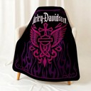 Queen Harley-Davidson Legacy Blanket - Rising Cross Design