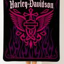 Queen Harley-Davidson Legacy Blanket - Rising Cross Design